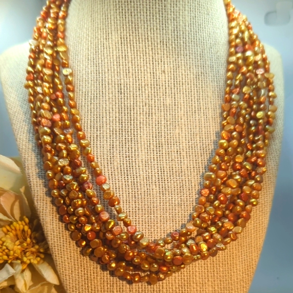 ⭐Silpada Multistrand Bronze Pearl Necklace